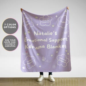 Kdrama Blanket Personalized Emotional Support Gift for Kdrama Fans Custom Korean Drama Minky Sherpa Throw Korean Aesthetic Korean TV Merch