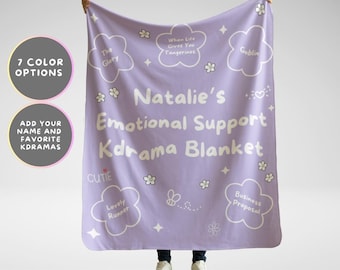 Kdrama Blanket Personalized Emotional Support Gift for Kdrama Fans Custom Korean Drama Minky Sherpa Throw Korean Aesthetic Korean TV Merch
