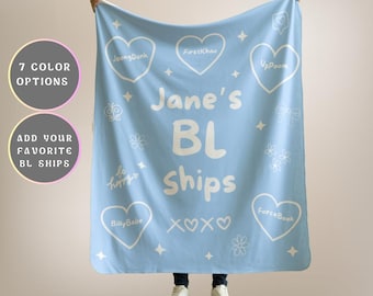 Thai BL Ships Blanket Yaoi Personalized Minky Blanket Sherpa Thai Boy Love Drama Manhwa Gift Fan Thai Actor Fleece Blanket LGBTQ Blanket