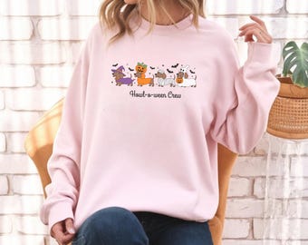 Dachshund Halloween Sweatshirt Wiener Dog Shirt Doxie Halloween Gift Spooky Dog Lover Sweatshirt Pumpkin Ghost Fall Outfit Cute Costume