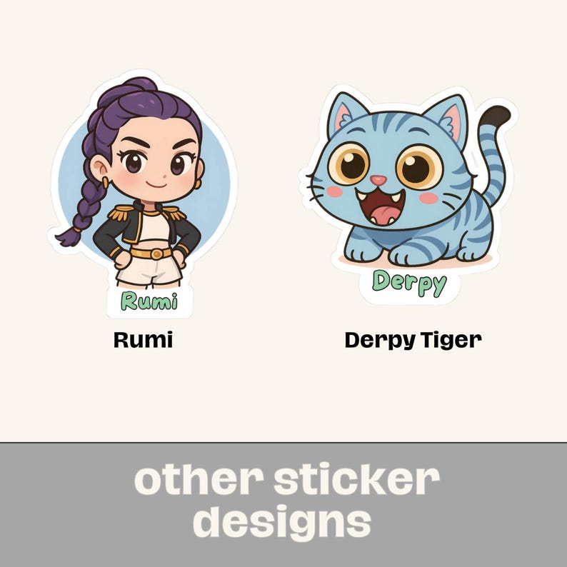 Rumi Sticker KPDH Cute Chibi Character Kpop Inspired Demon Hunter Style ...