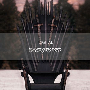 THRONE CHAIR | Digital Background | Digital Backdrop | Snow Throne Chair | Photoshop Background
