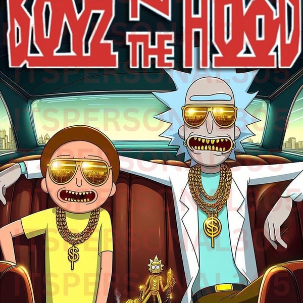 Rick and Morty Boyz In The Hood PNG IMAGE