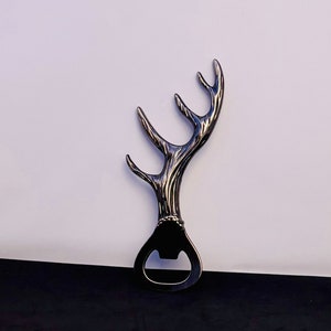 Unleash Rustic Elegance: Enhance Your Bar with Our Antler Bottle Opener! Perfect gift for any deer enthusiast! Includes handmade gift card!