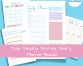 Downloadable Planner - Printable Hourly Planner, Daily Planner, Weekly Planner, Monthly Planner, Yearly Planner | Also a Digital Planner