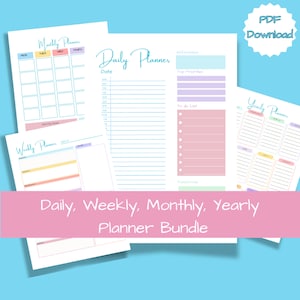 Downloadable Planner - Printable Hourly Planner, Daily Planner, Weekly ...