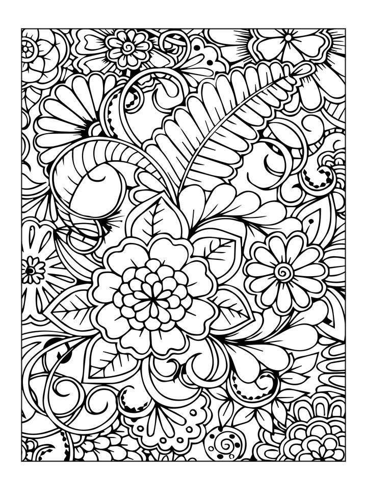 1000 Adult Floral Coloring Pages