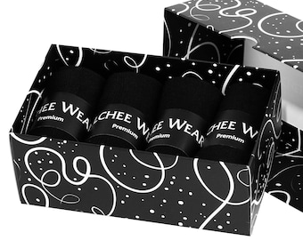100% Organic Bamboo Socks, Lightweight Men Women Dress Socks, Moisture Wicking, Odor Resist, Casual Black Mini Crew Socks, Gift Box, 4 PAIRS