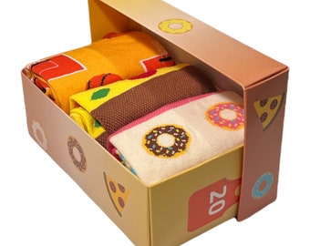 BUY 2 GET 1 FREE! Pizza | Donut | Basketbal | Womens Socks| Lightweight Fun Crew Socks | For Girls and Boys| Novelty Socks | Chiristmas Gift