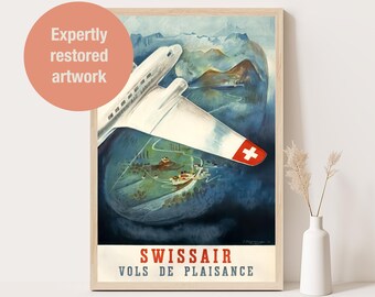 SWISSAIR Airlines Avion Rtgm-Poster/Reproduction HQ 50x70cm d