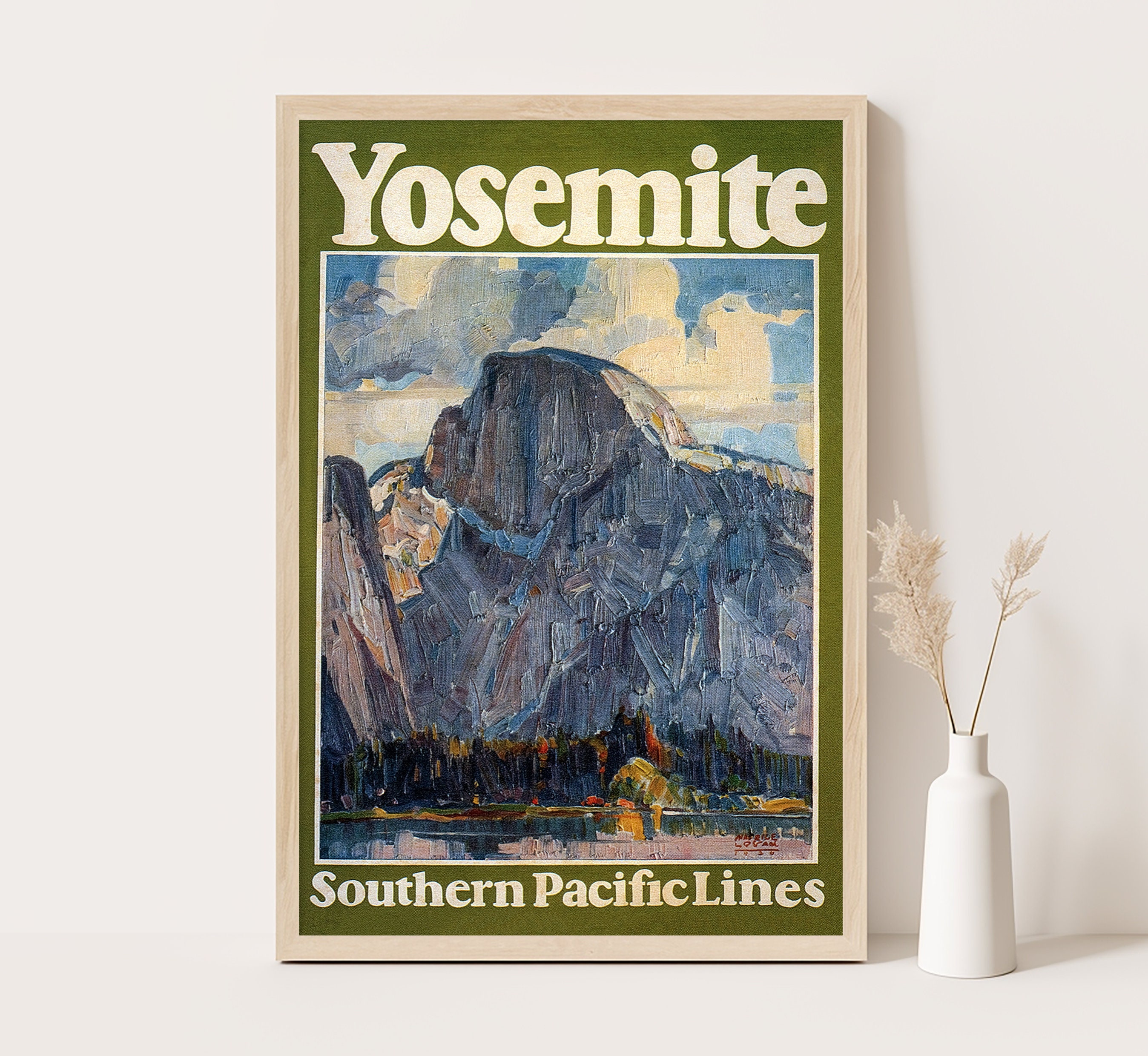 El Capitan Yosemite Vintage Travel Poster: USA Wall Art