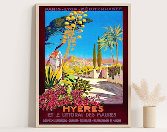 Hyeres France Vintage Travel Poster: Georges Dorival, c. 1914