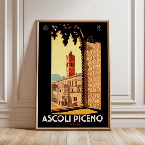 Ascoli Piceno Vintage Travel Poster – Italy Tourism Wall Art, ENIT Italian City Retro Print