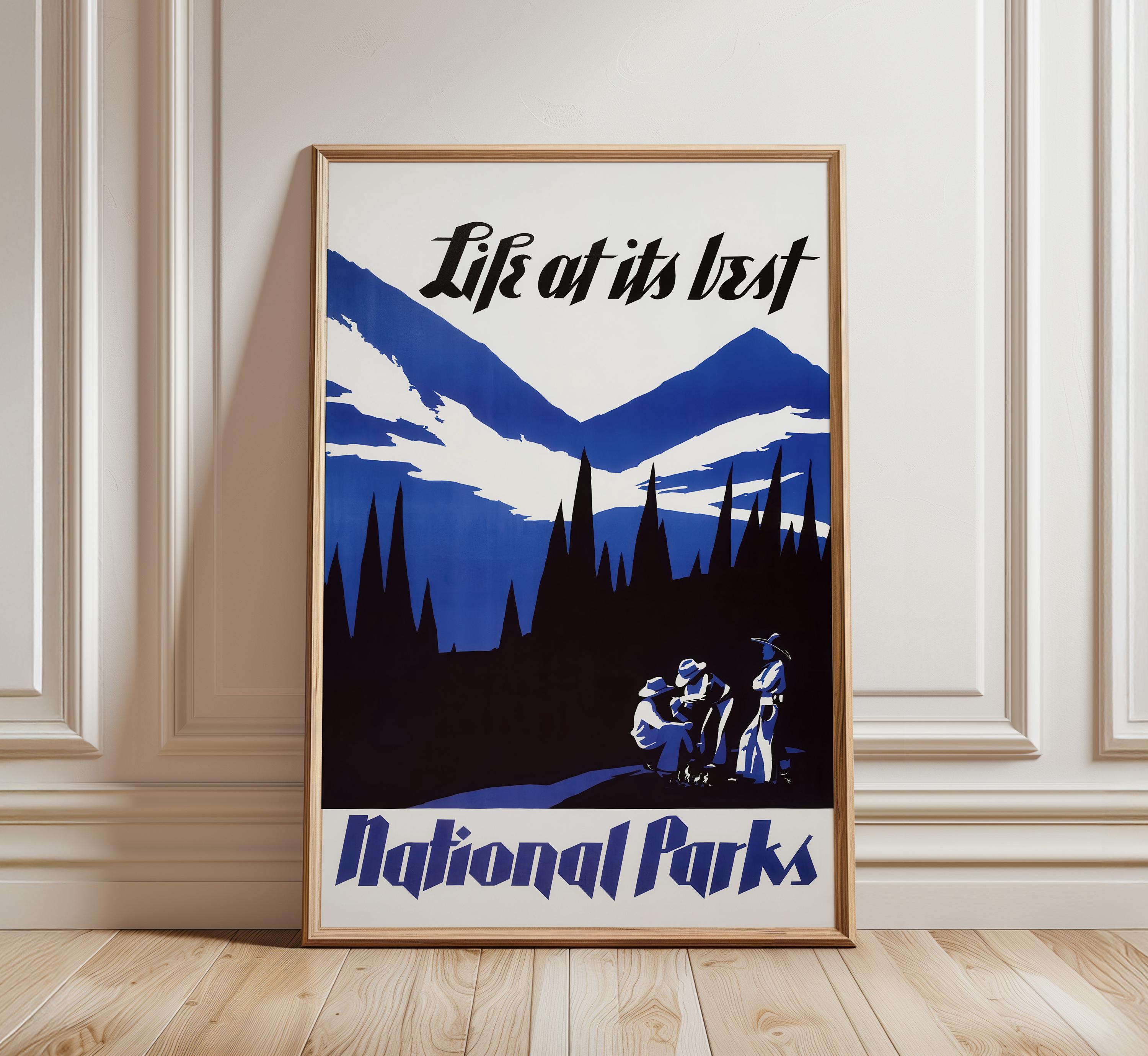 National Parks Poster: 1934 Dorothy Waugh Travel Print Restored