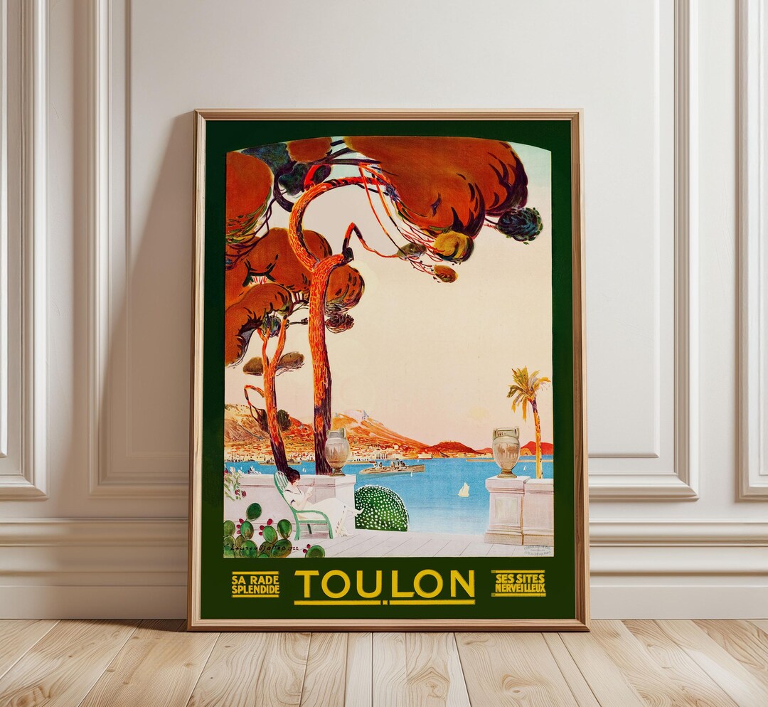 Toulon France Vintage Travel Poster: Mediterranean Coast Wall Art