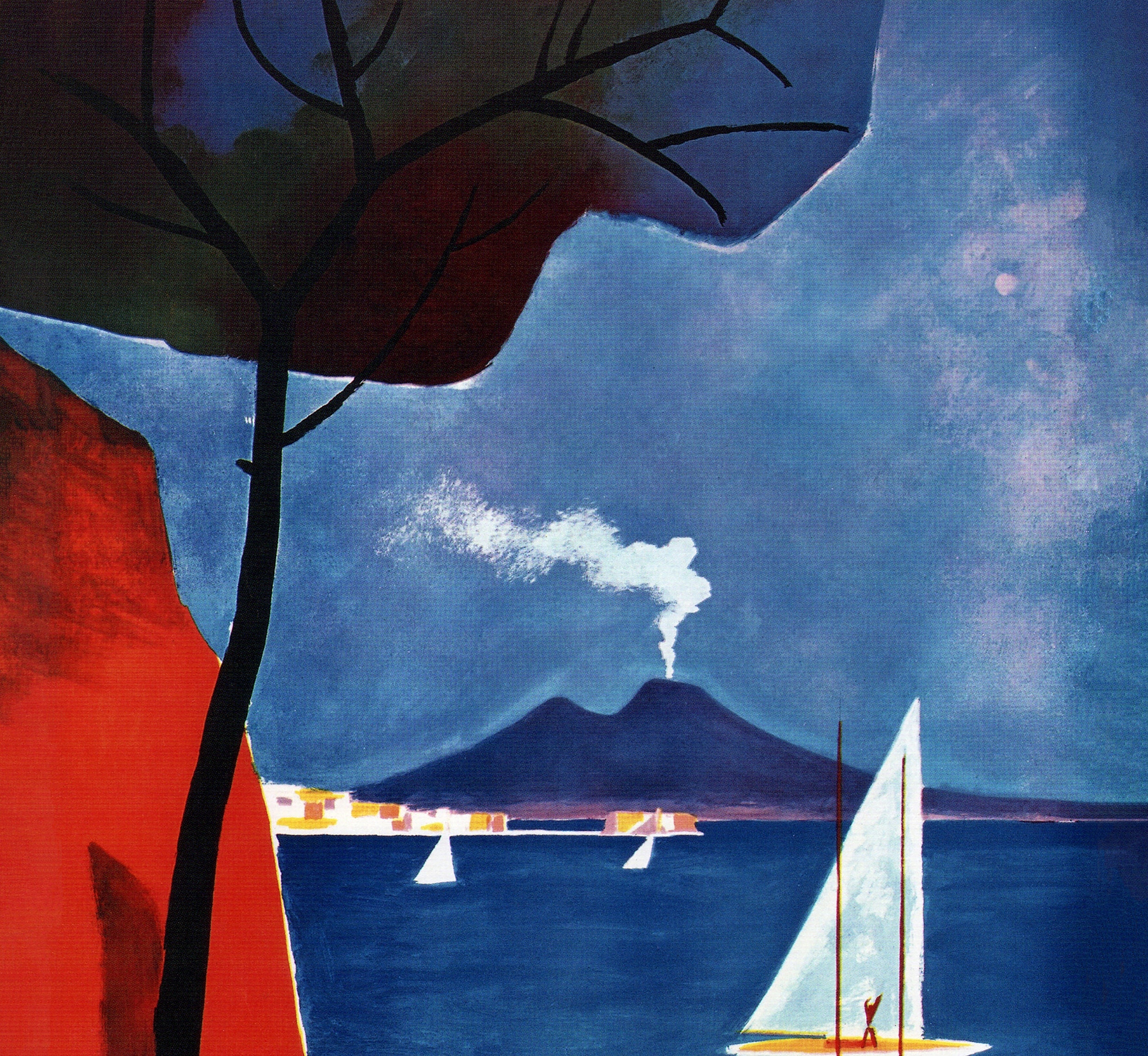 Beautiful Naples Italian Vintage Poster Extra Large Wall Art Etsy