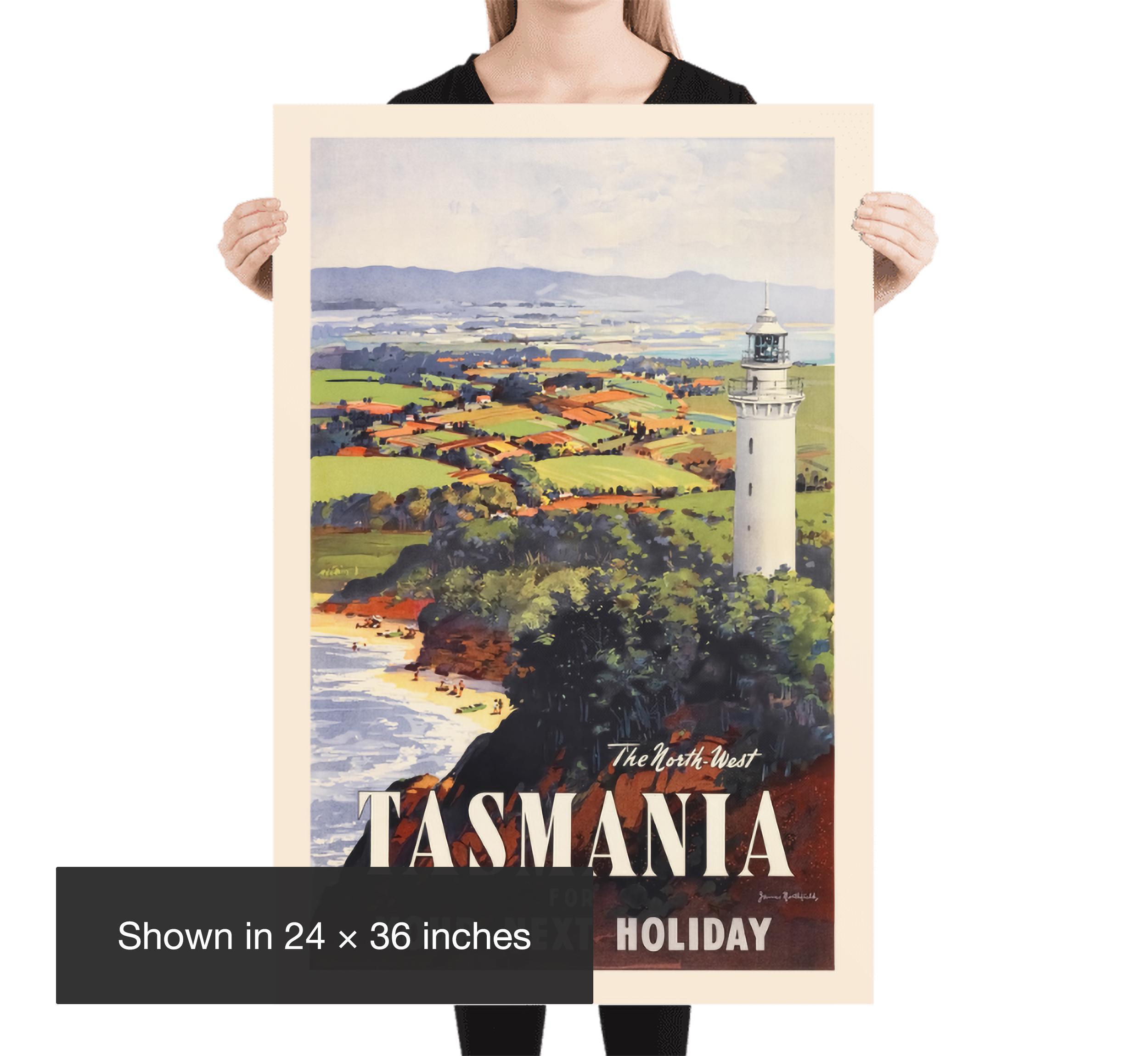 Tasmania Vintage Travel Poster – the North West Tasmania Holiday