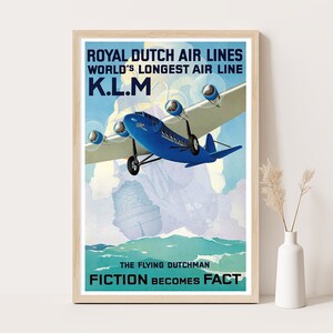 The Flying Dutchman Holland Vintage Travel Poster | Netherlands Travel Wall Art | 12x18 Inches Print.