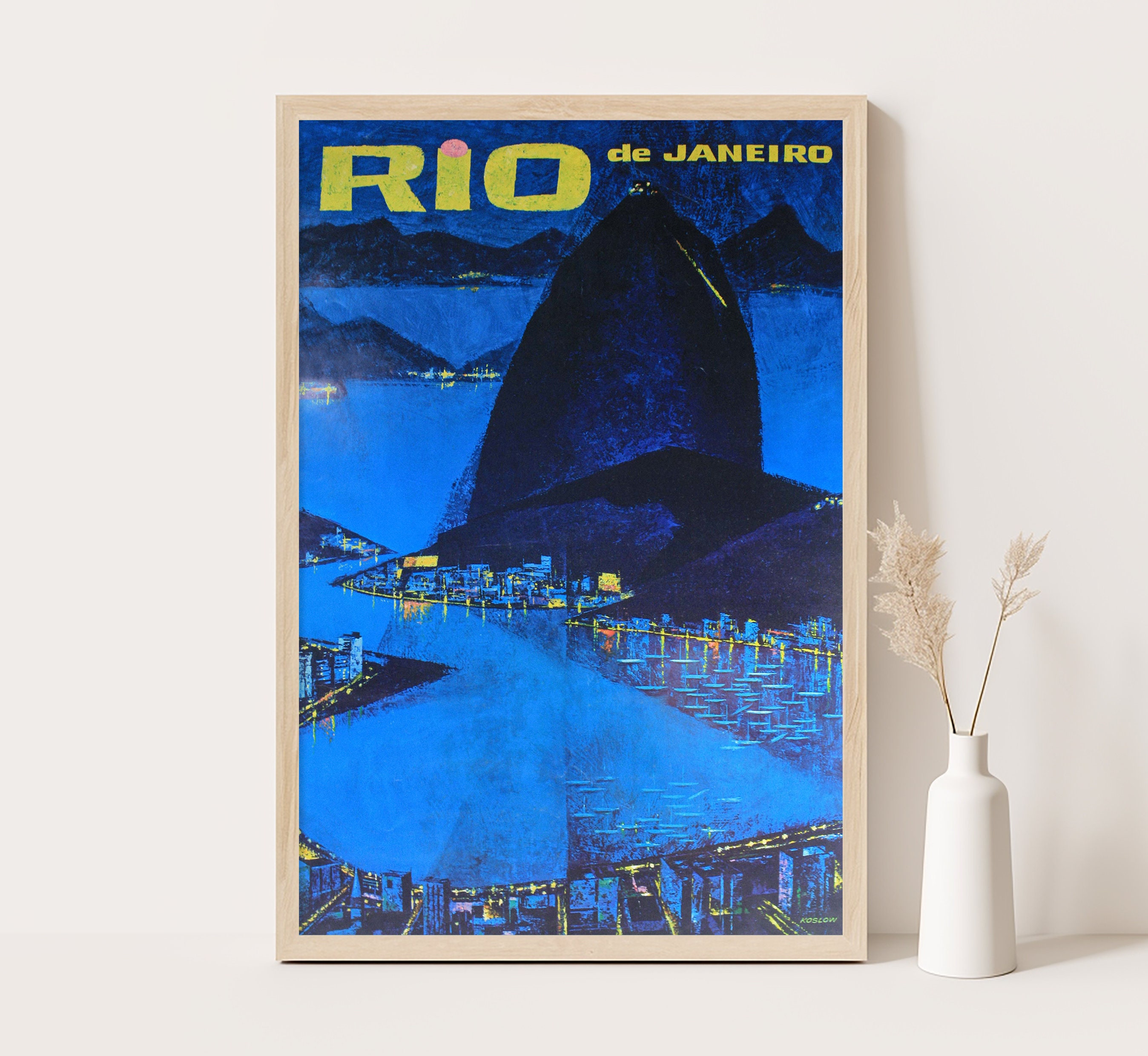 額装済/Peinture 1954/リオペラ/ポスター Brasil Vintage Poster - Etsy