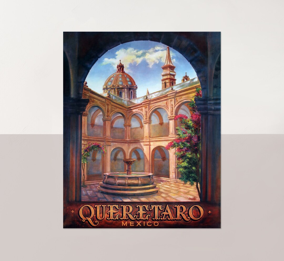 Querétaro Mexico Vintage Vintage Poster Large Wall Art Etsy