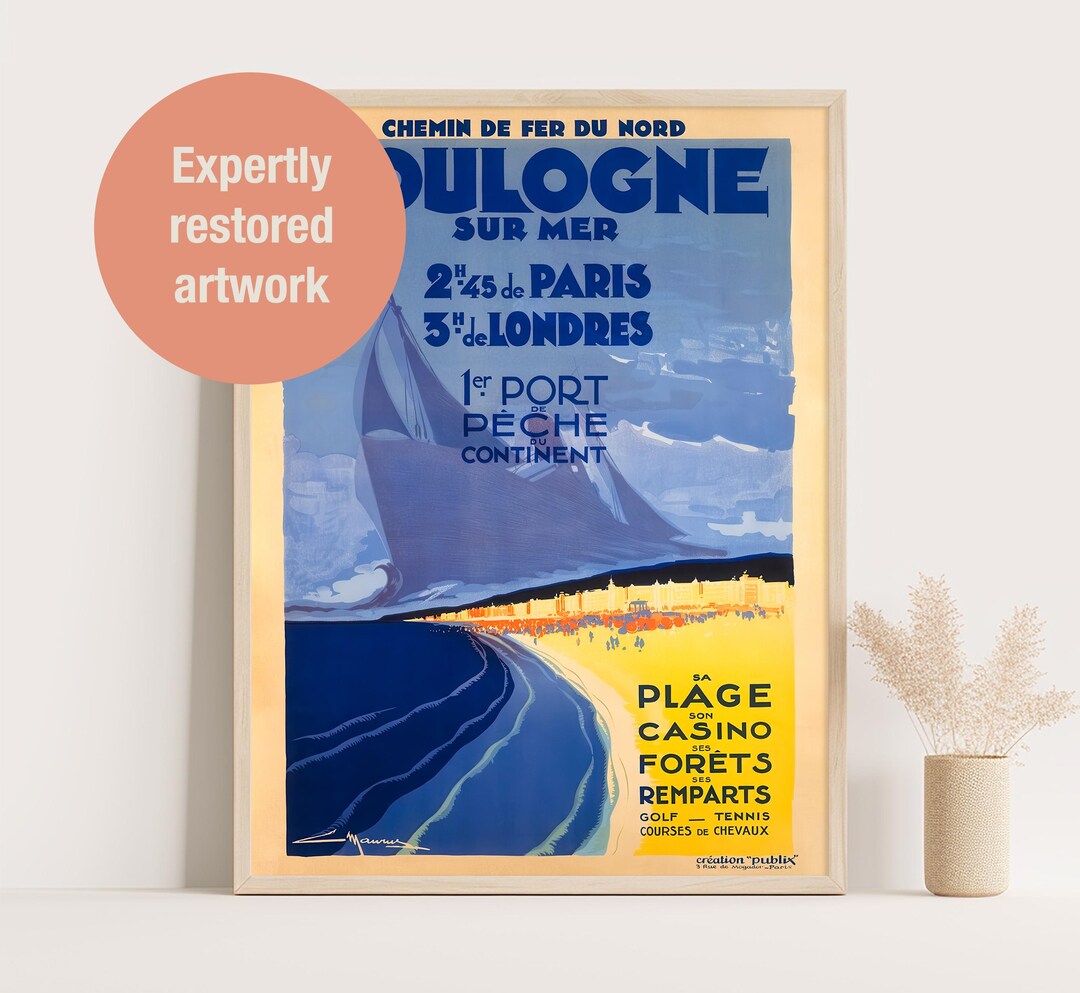 Boulogne-sur-mer France Vintage Travel Poster: Gallery Giclée