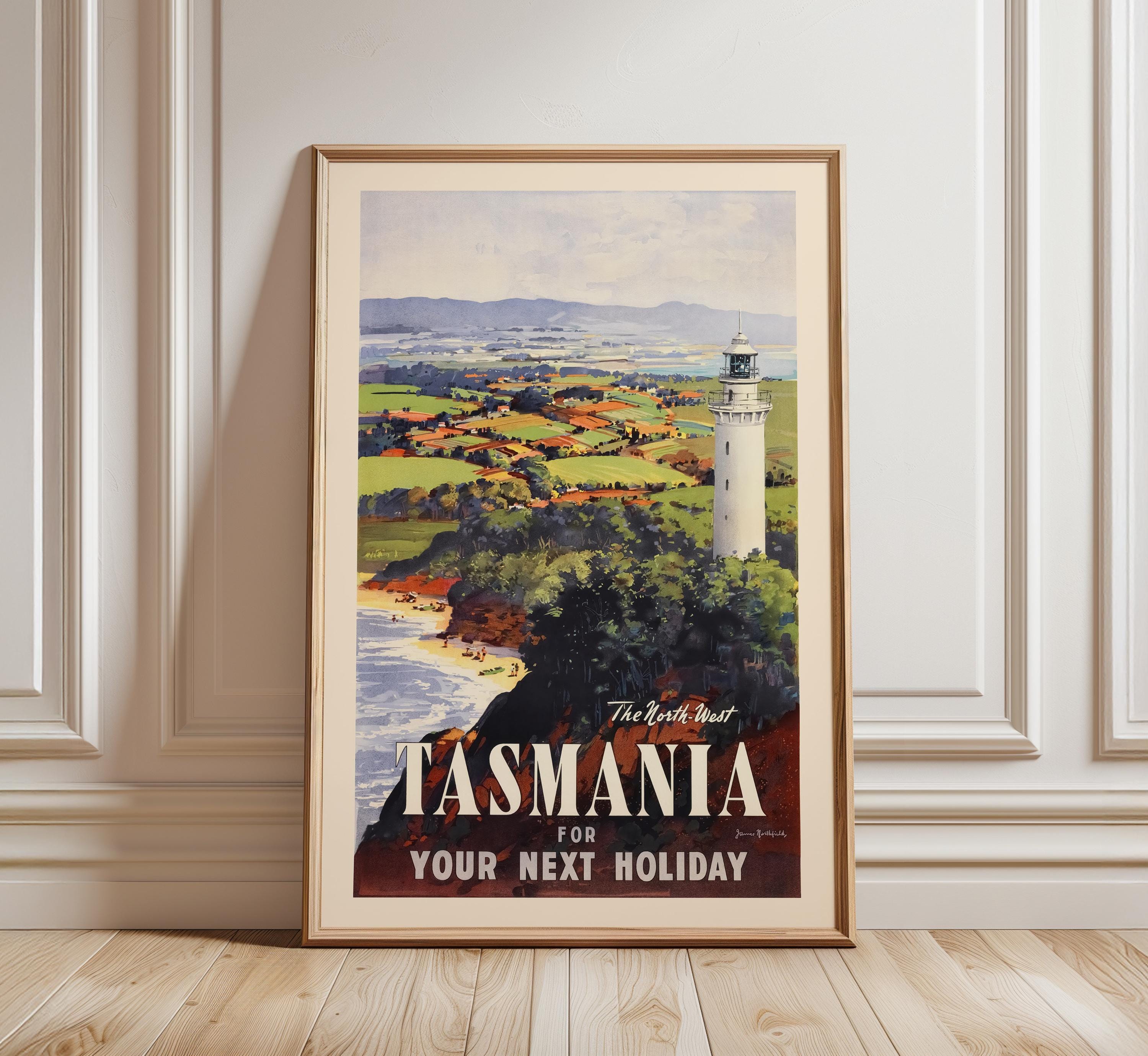 Tasmania Vintage Travel Poster – the North West Tasmania Holiday
