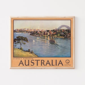 Sydney Harbour Vintage Travel Poster: Australia Wall Art