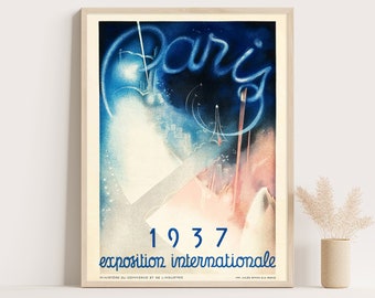 Paris 1937 Exposition Poster: French Vintage Travel Art Print