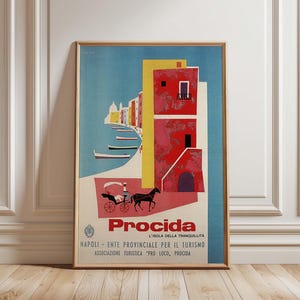 Procida Island Vintage Travel Poster: Italy Wall Art