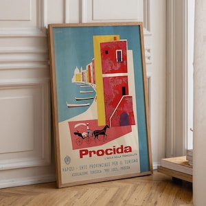 Procida Island Vintage Travel Poster: Italy Wall Art