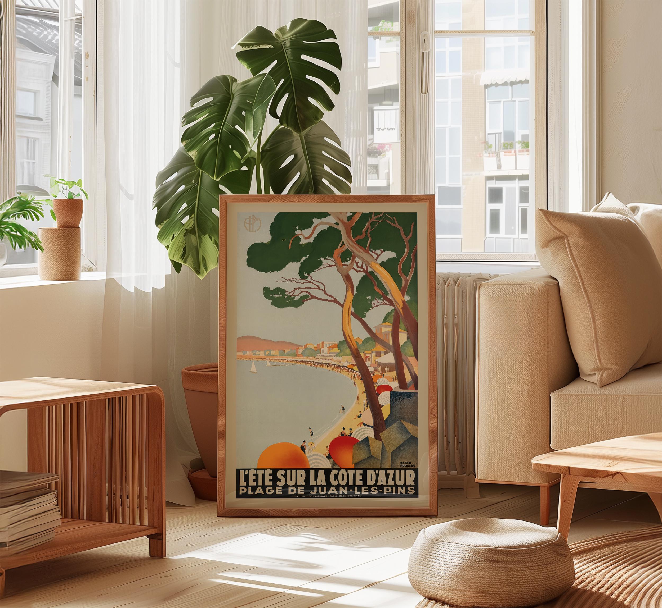 Cote D'azur Poster by Roger Broders: 1930s French Riviera Wall Art