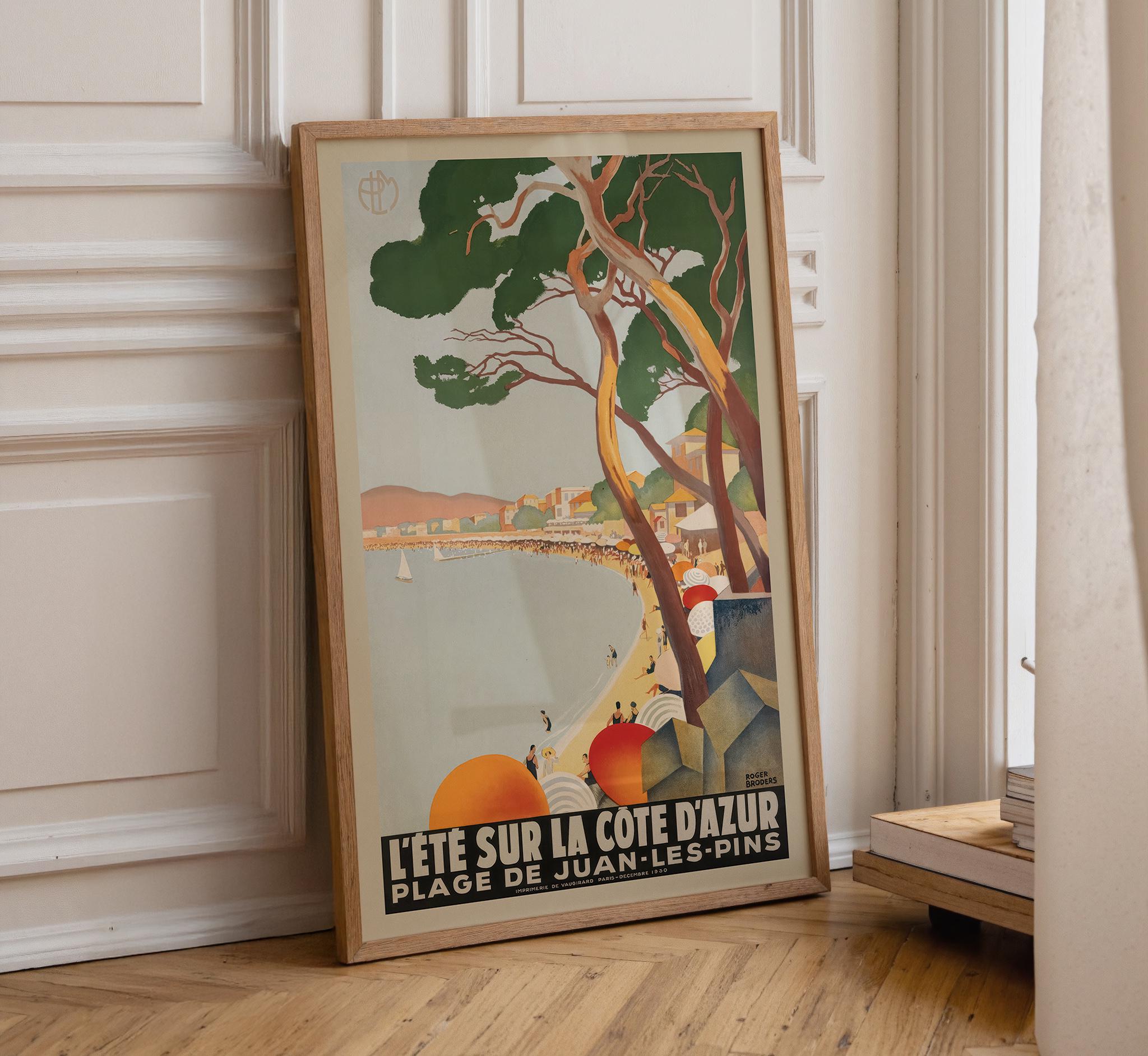 Cote D'azur Poster by Roger Broders: 1930s French Riviera Wall Art