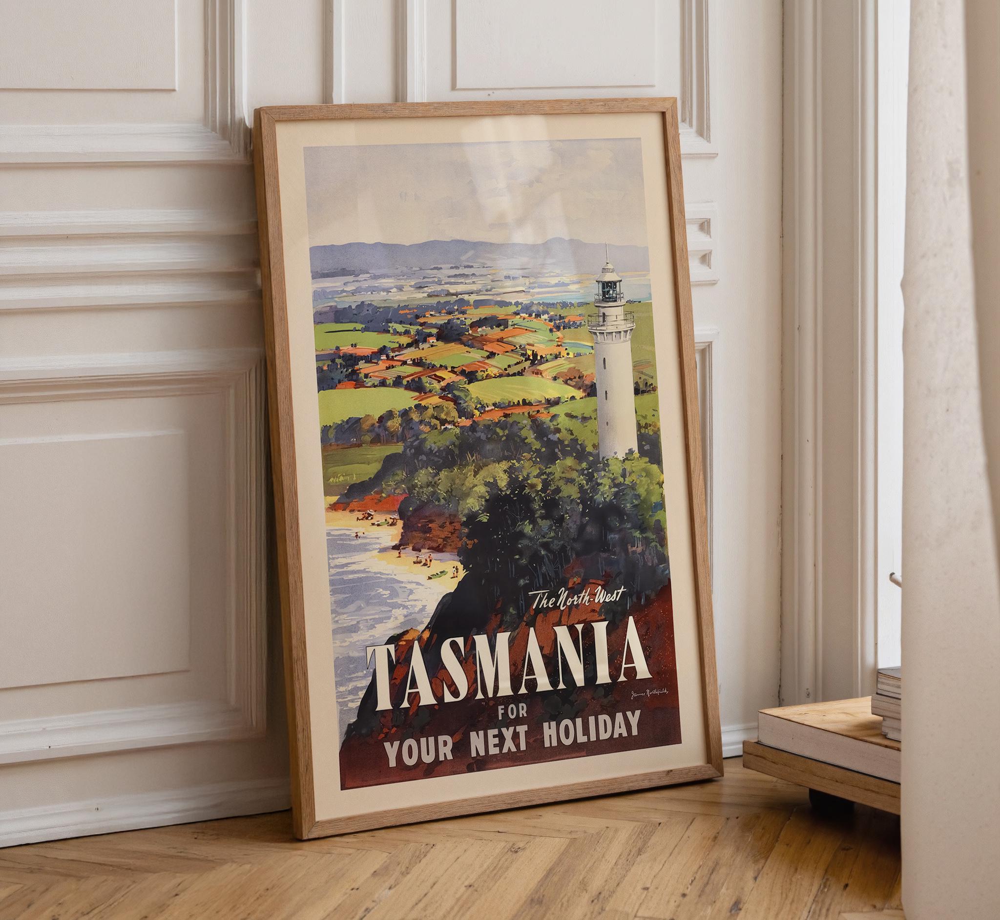 Tasmania Vintage Travel Poster – the North West Tasmania Holiday