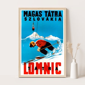 Lomnica Slovakia High Tatra Mountains Vintage Poster | Europe Travel Wall Art | 12x18 Inches Print.