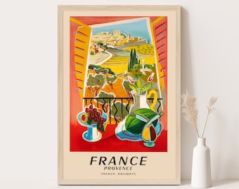 Vintage Provence France Travel Poster: Large Wall Art