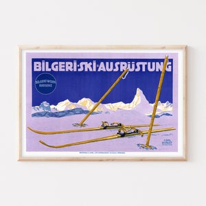 Matterhorn Switzerland Vintage Poster | Vintage Skiing Print | Extra Large Wall Art | Swiss Travel Wall Art | Up to 24x36 Inches Print.