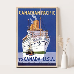 Canadian Pacific, Canada vintage poster, Extra large wall art, Canada travel wall art, up to 24x36 poster.