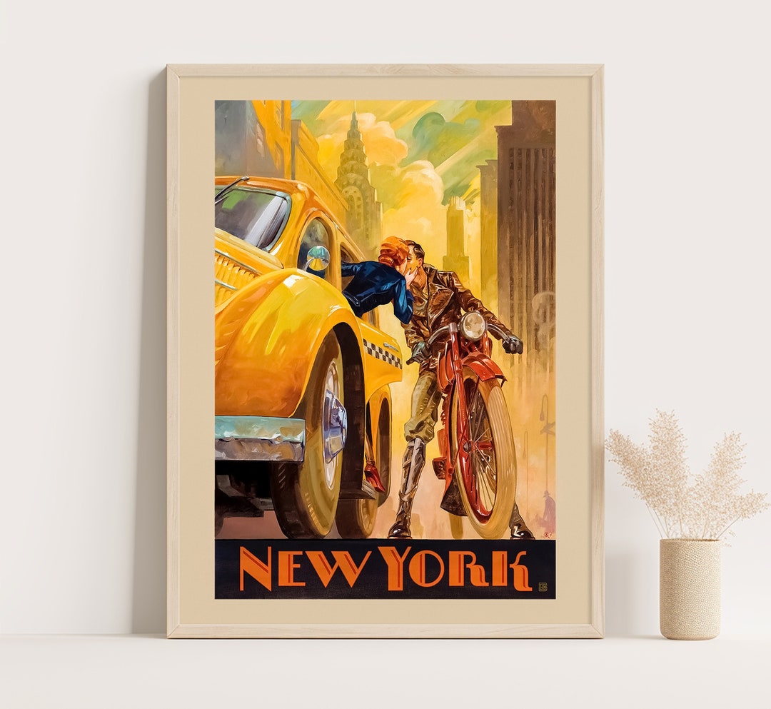 New York Vintage Travel Poster New York City Print Retro Wall Art 12x16 ...