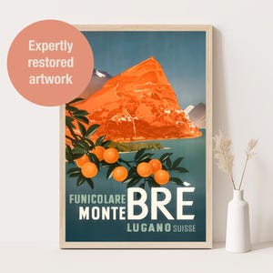 Monte Brè Vintage Swiss Poster: Lugano Funicular 1930s Art Print