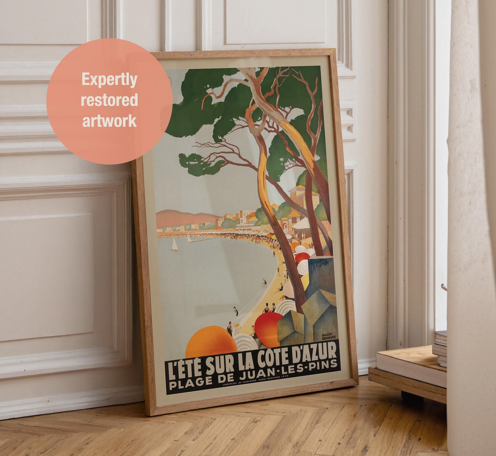 Cote D'azur Poster by Roger Broders: 1930s French Riviera Wall Art