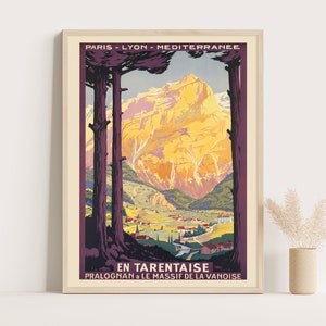 En Tarentaise Ravine France Vintage Travel Poster | Paris Lyon Mediterranee Poster | Bedroom Wall Art | 12x16 Inches Print.