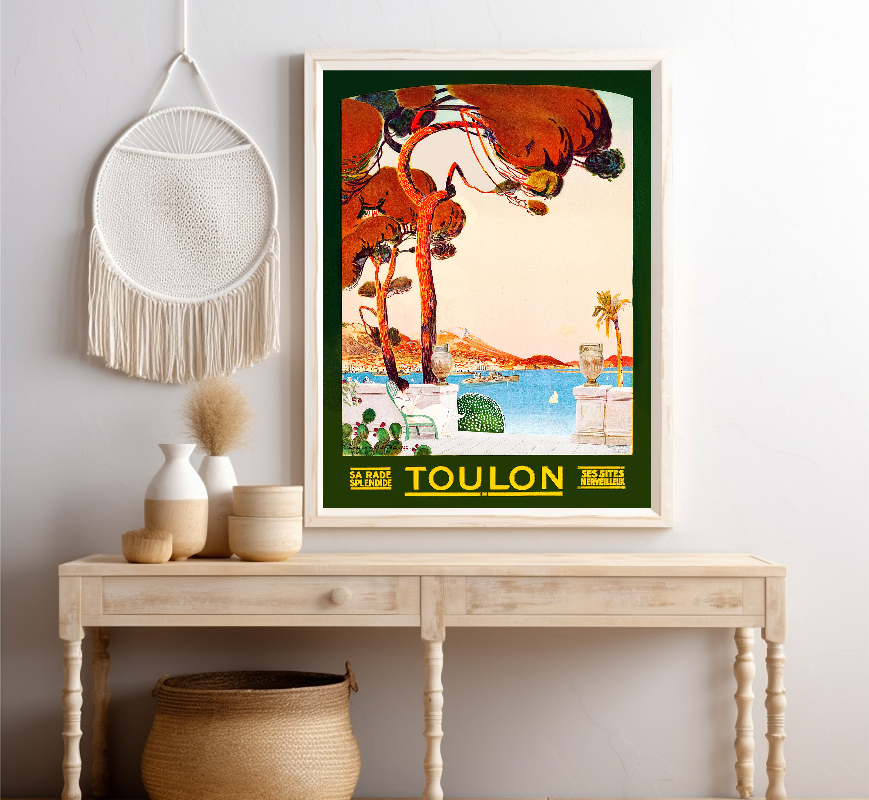 Toulon France Vintage Travel Poster: Mediterranean Coast Wall Art