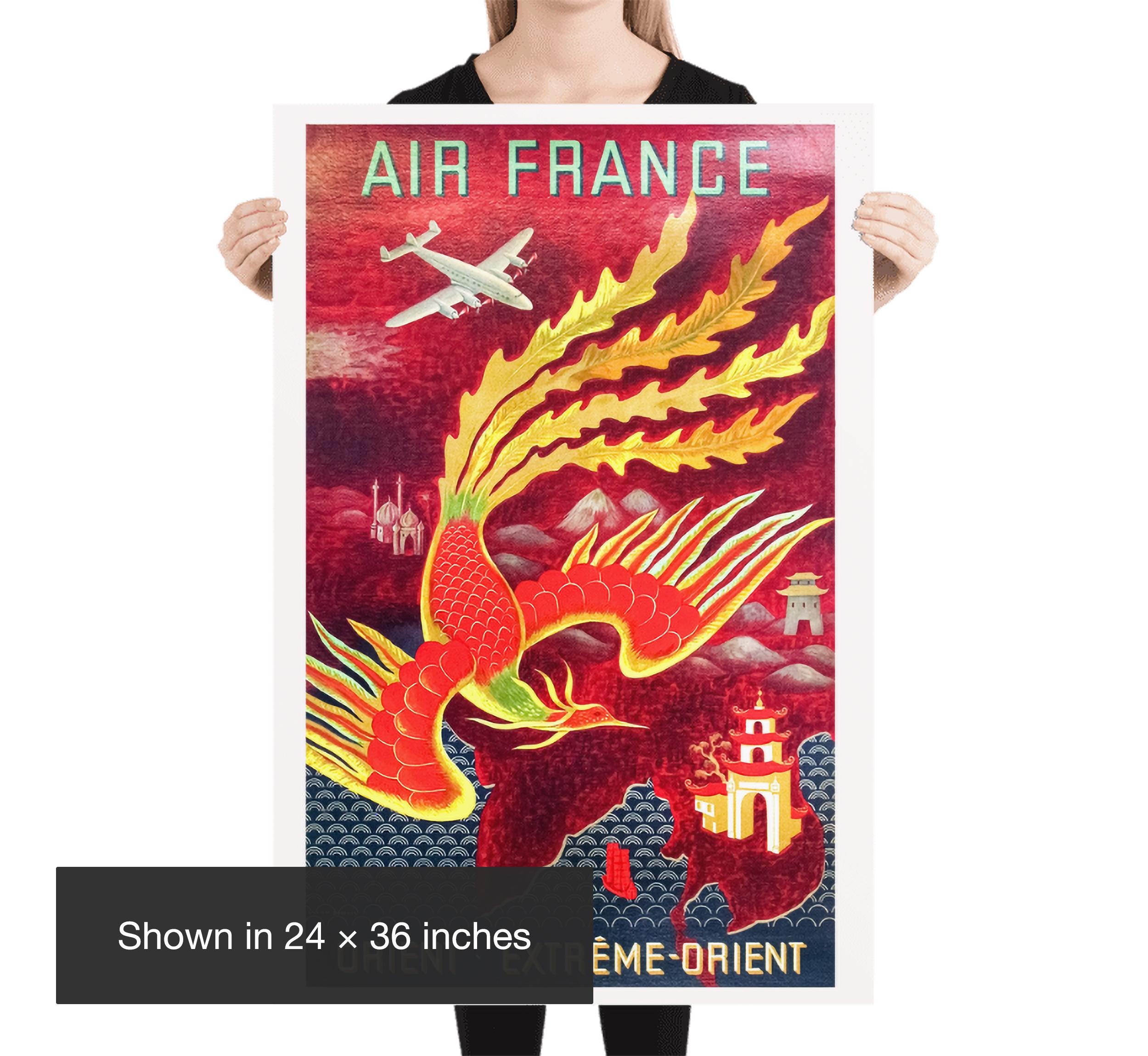 Air France 版画 サヴィニャック 1966 Air France 'Fly to Paris
