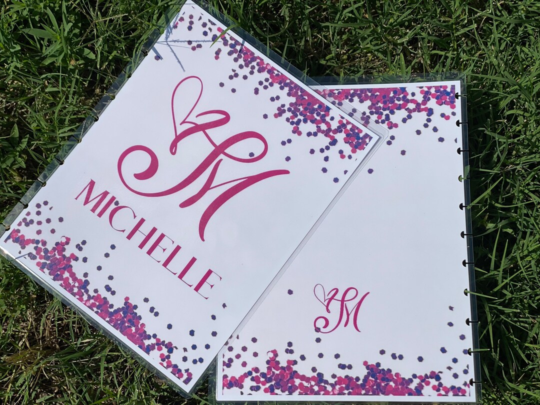 Monogrammed Big Pink Glitter Cover Etsy