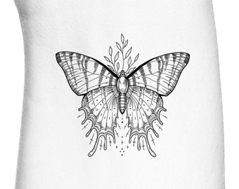 Butterfly Outline Temporary Tattoo / Insect fake tattoo / Halloween spooky creepy Witchy tattoo