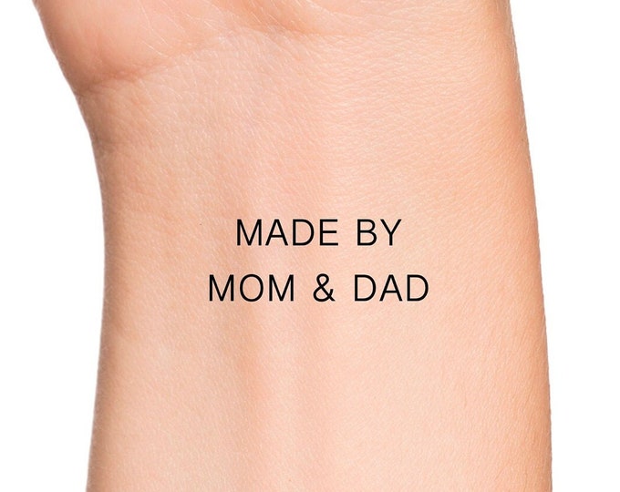 Mom and Dad Temporary Fake Tattoo Sticker set of 2 - Etsy