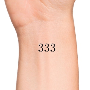 Angel Numbers 333 Temporary Tattoo / Numerology Temp Tattoo / Religious Tattoo / Number Tattoo / Spiritual, Tarot, Witchy Tattoo