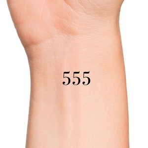 Angel Numbers 555 Temporary Tattoo / Numerology Temp Tattoo / Religious Tattoo / Number Tattoo / Spiritual, Tarot, Witchy Tattoo