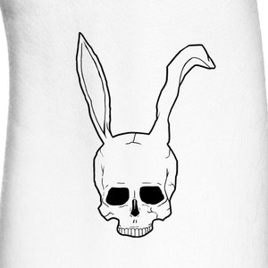 Dark Bunny Outline Temporary Tattoo / Horror Halloween Stupid Bunny Suit Temporary Tattoo