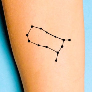 Gemini Zodiac Astrology Constellation Temporary Tattoo
